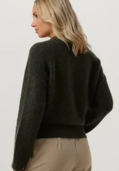 donkergroene second female trui brookline knit new o-neck