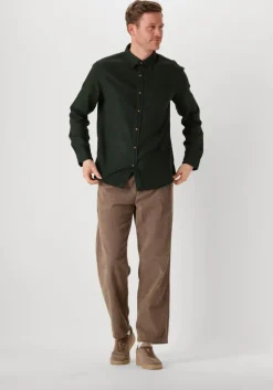 donkergroene selected homme casual overhemd slhreg-owen flannel mix shirt