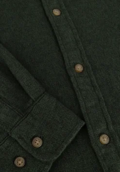 donkergroene selected homme casual overhemd slhreg-owen flannel mix shirt