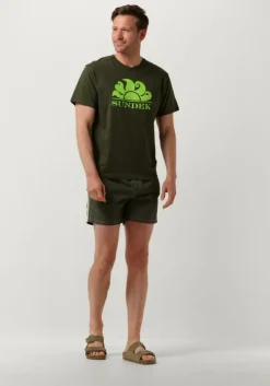 donkergroene sundek t-shirt m4s100 new simeon logo