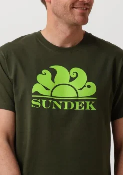 donkergroene sundek t-shirt m4s100 new simeon logo