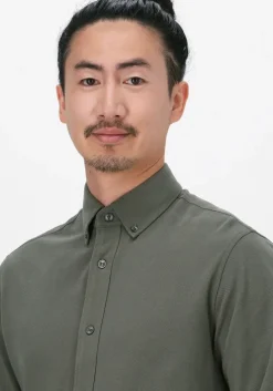 donkergroene tiger of sweden casual overhemd fenald