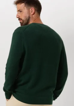 donkergroene tommy hilfiger trui structure crew nk
