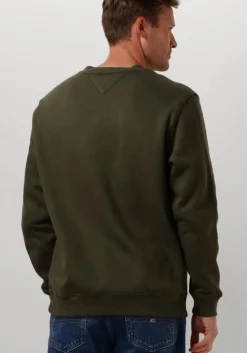 donkergroene tommy jeans trui tjm reg s flag crew