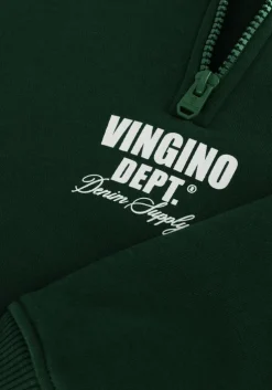 donkergroene vingino sweater basic-half zip