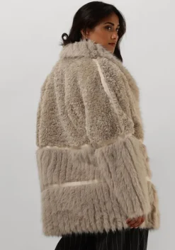 ecru beaumont faux fur jas kaia