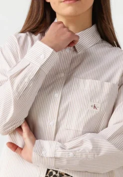 ecru calvin klein blouses woven label relaxed shirt
