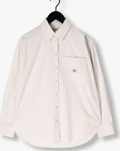 ecru calvin klein blouses woven label relaxed shirt