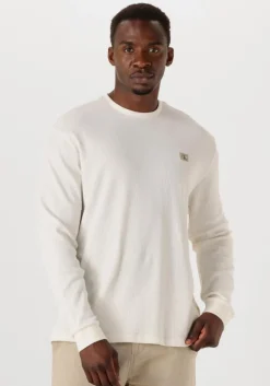 ecru calvin klein trui ls waffle badge crewnk tee
