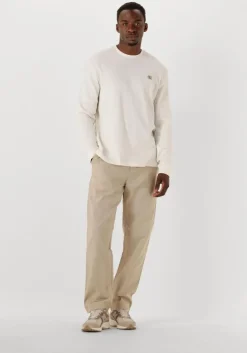 ecru calvin klein trui ls waffle badge crewnk tee