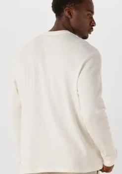 ecru calvin klein trui ls waffle badge crewnk tee