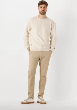 ecru cast iron trui long sleeve r-neck regular fit twill