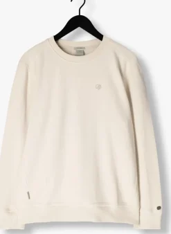 ecru cast iron trui long sleeve r-neck regular fit twill