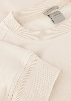 ecru cast iron trui long sleeve r-neck regular fit twill