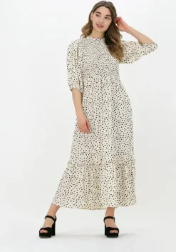 ecru co'couture midi jurk dot smock dress
