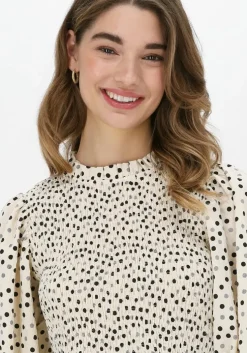 ecru co'couture midi jurk dot smock dress