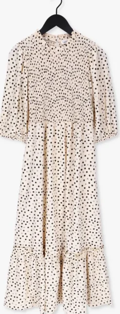 ecru co'couture midi jurk dot smock dress