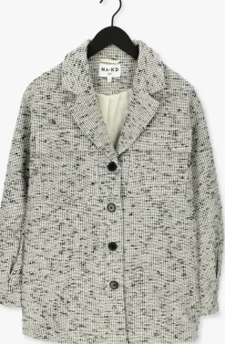 ecru na-kd jack oversized tweed jacket