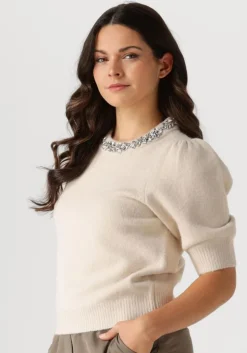 ecru neo noir trui maia stone knit blouse