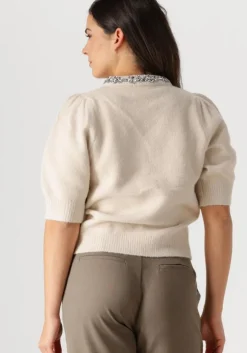 ecru neo noir trui maia stone knit blouse
