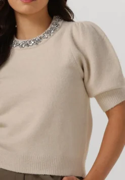 ecru neo noir trui maia stone knit blouse