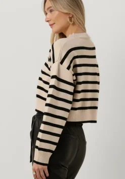 ecru neo noir trui rebekka stripe knit blouse