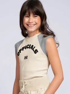 ecru nik & nik t-shirt officials aglan rib top