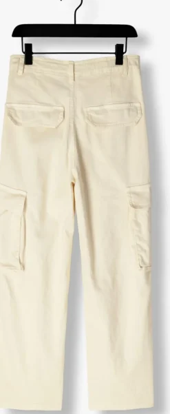 ecru nobell cargobroeken susy garment dyed stretch twill cargo pants