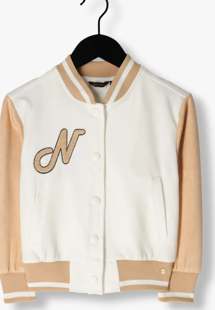ecru nono jack darsy girls varsity sweat jacket white