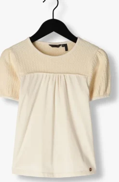 ecru nono t-shirt karen t-shirt mixed fabris puffed shorts sleeves