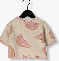 ecru play up t-shirt printed plush sweater