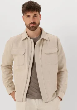 ecru profuomo overshirt overshirt zip herringbone