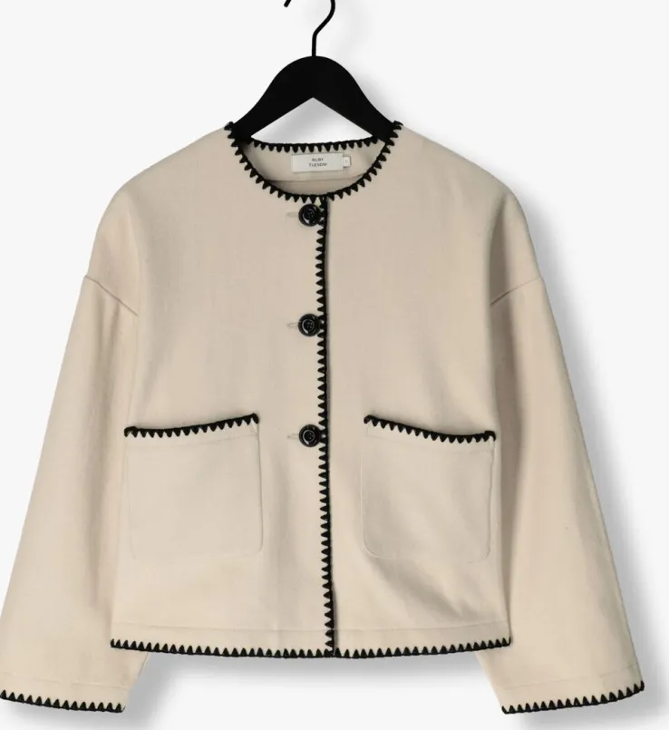 ecru ruby tuesday jack isac jacket with hand embroidery