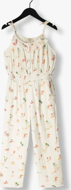 ecru scotch & soda jumpsuit all-over printed crinkle cotton all-in-one