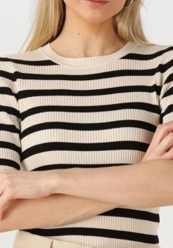 ecru selected femme top slfmali 2/4 knit o-neck