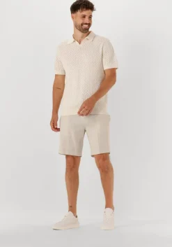 ecru selected homme polo shlino ss knit crochet open polo