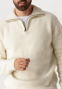 ecru selected homme trui slhland ls knit half zip
