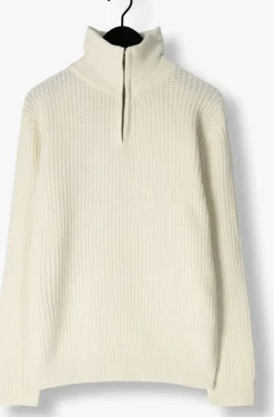 ecru selected homme trui slhland ls knit half zip