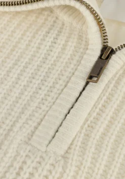 ecru selected homme trui slhland ls knit half zip