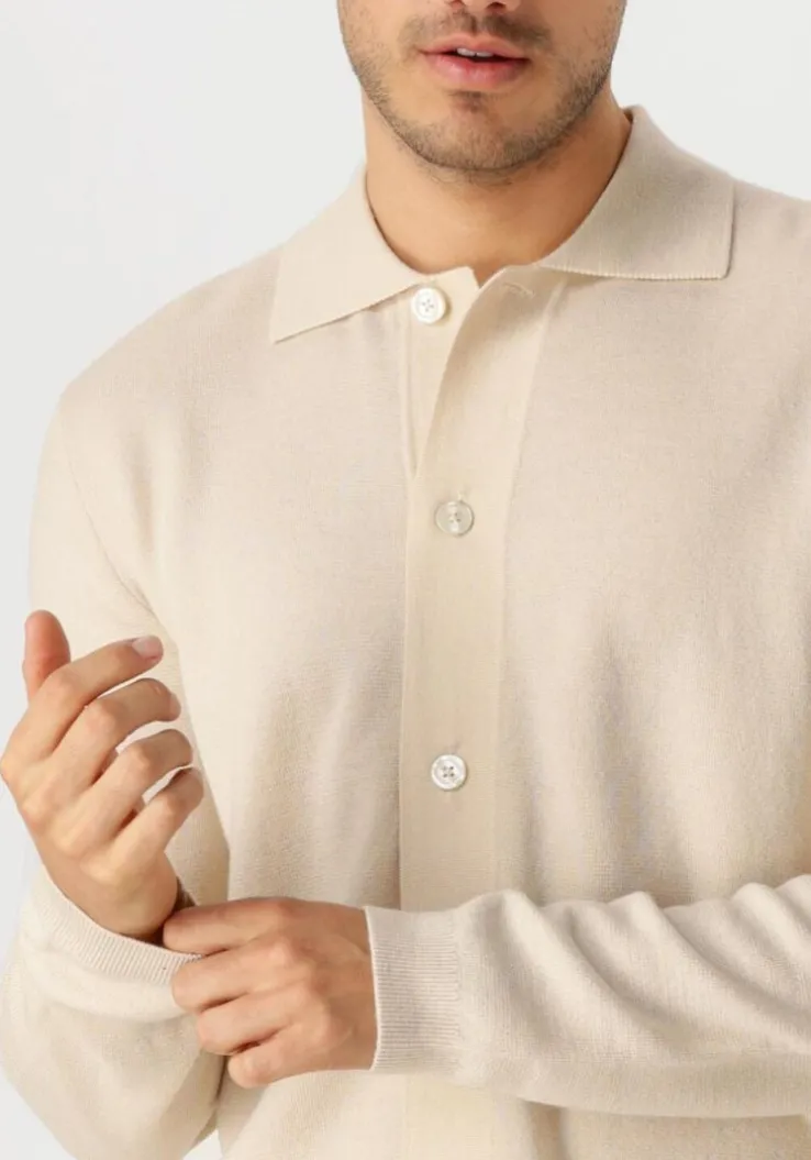 ecru selected homme truien/vesten lshtray ls knit merino butten cardigan