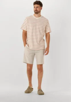 ecru selected homme t-shirt slhdjango stripe ss o-neck tee