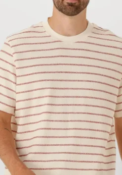 ecru selected homme t-shirt slhdjango stripe ss o-neck tee