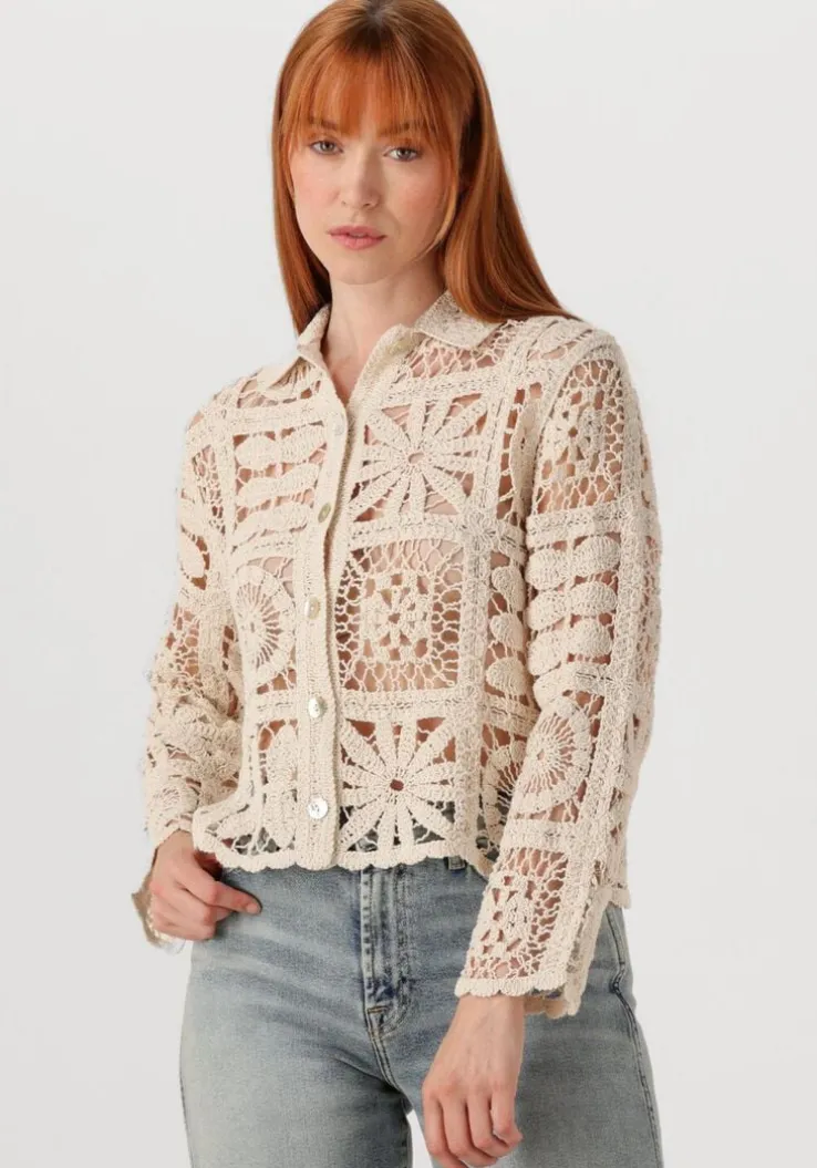 ecru summum blouses short cardigan flower crochet knit