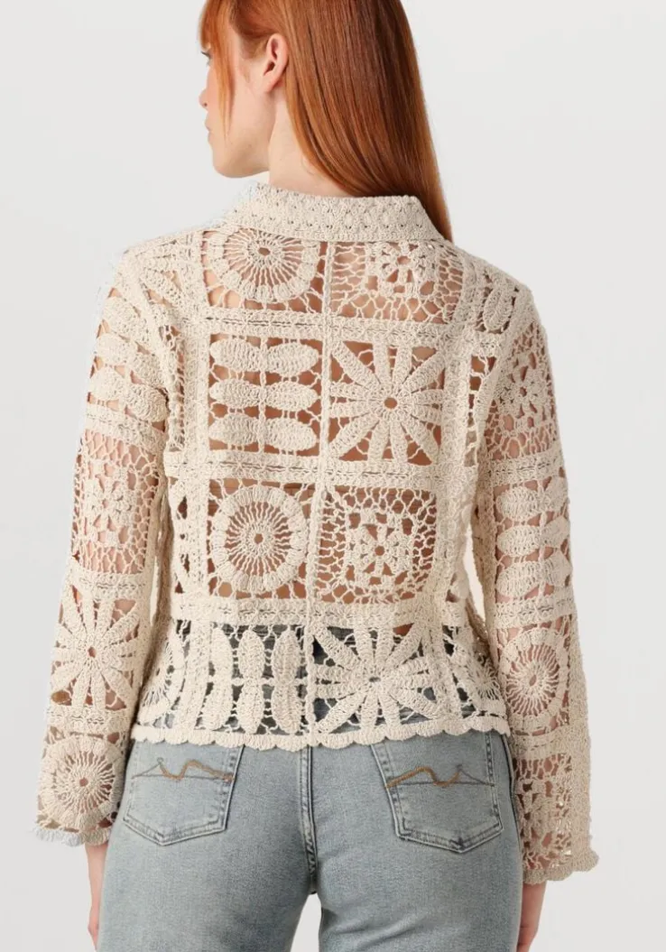 ecru summum blouses short cardigan flower crochet knit