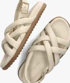 ecru via vai platte sandalen candy kriss
