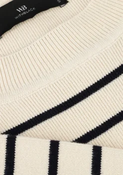 ecru withblack trui wblbarbara ls striped pullover