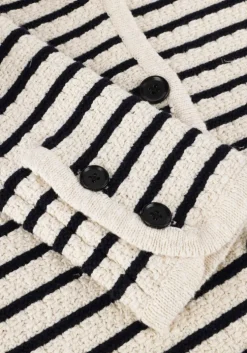 ecru withblack vest wblmerian boucle knit jacket