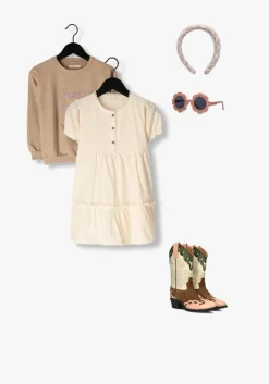 ecru your wishes mini jurk schiffly puff sleeve dress