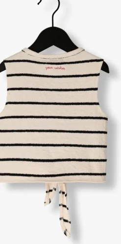 ecru your wishes top stripes front tie singlet
