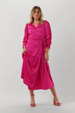 fuchsia co'couture midi jurk mira wrap dress